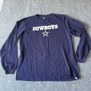 NFL‎ Dallas Cowboys Mens XL Long Sleeve T-Shirt Navy Blue Cotton Star Logo